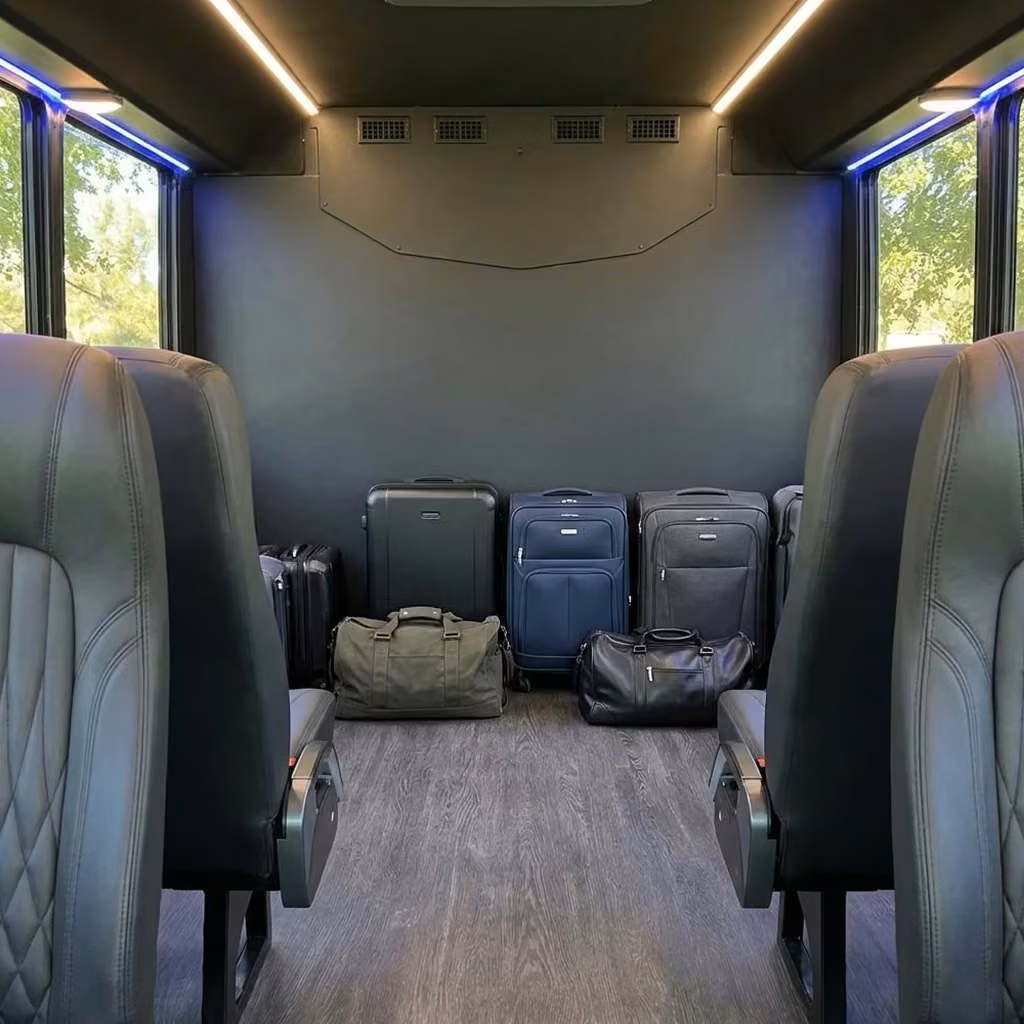 hinesville 20 passenger minibus luggage area