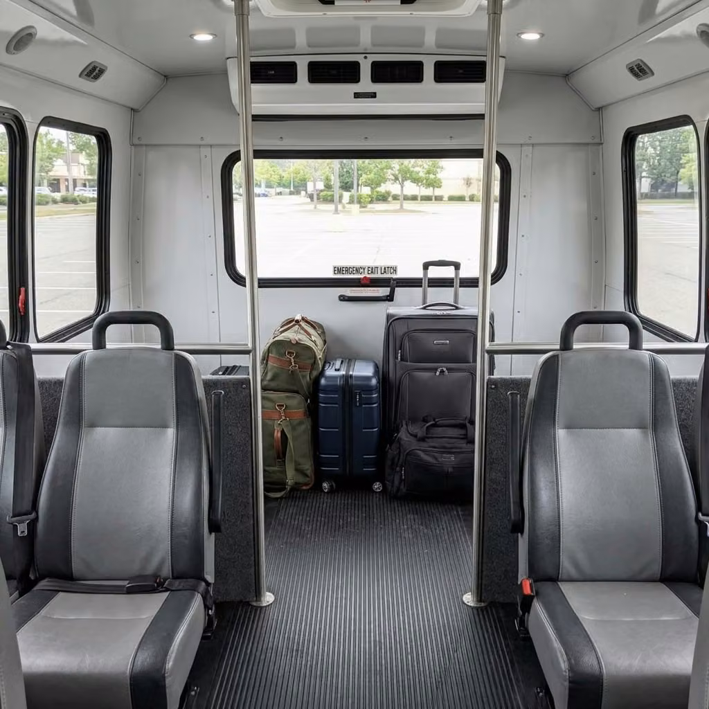 hinesville 28 passenger minibus luggage area
