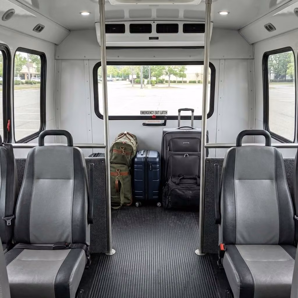 hinesville 30 passenger minibus luggage area