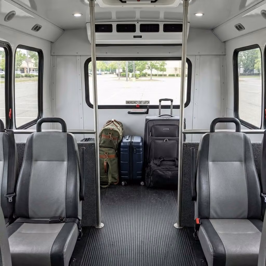 hinesville 35 passenger minibus luggage area