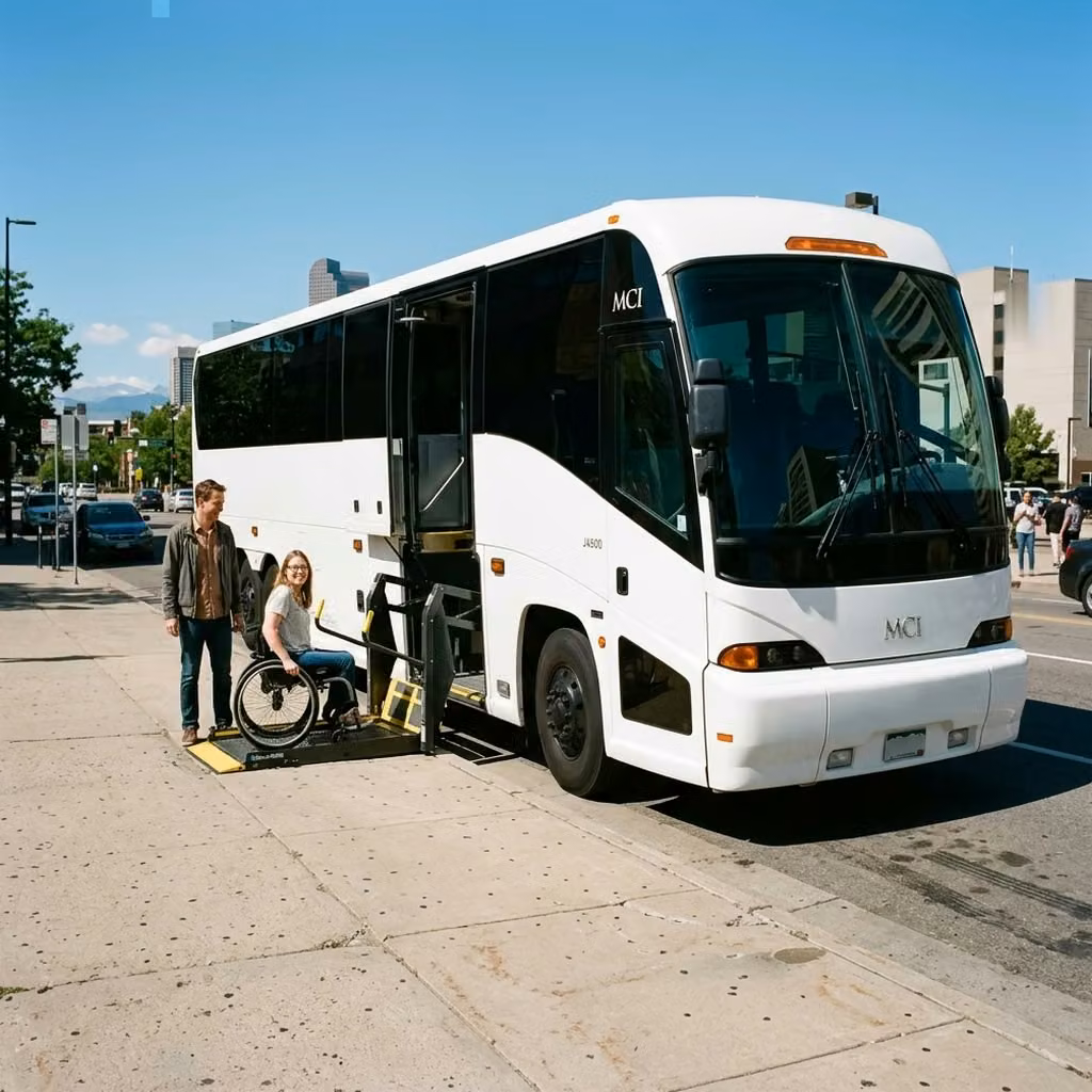 hinesville 56 passenger charter bus wheelchair lift