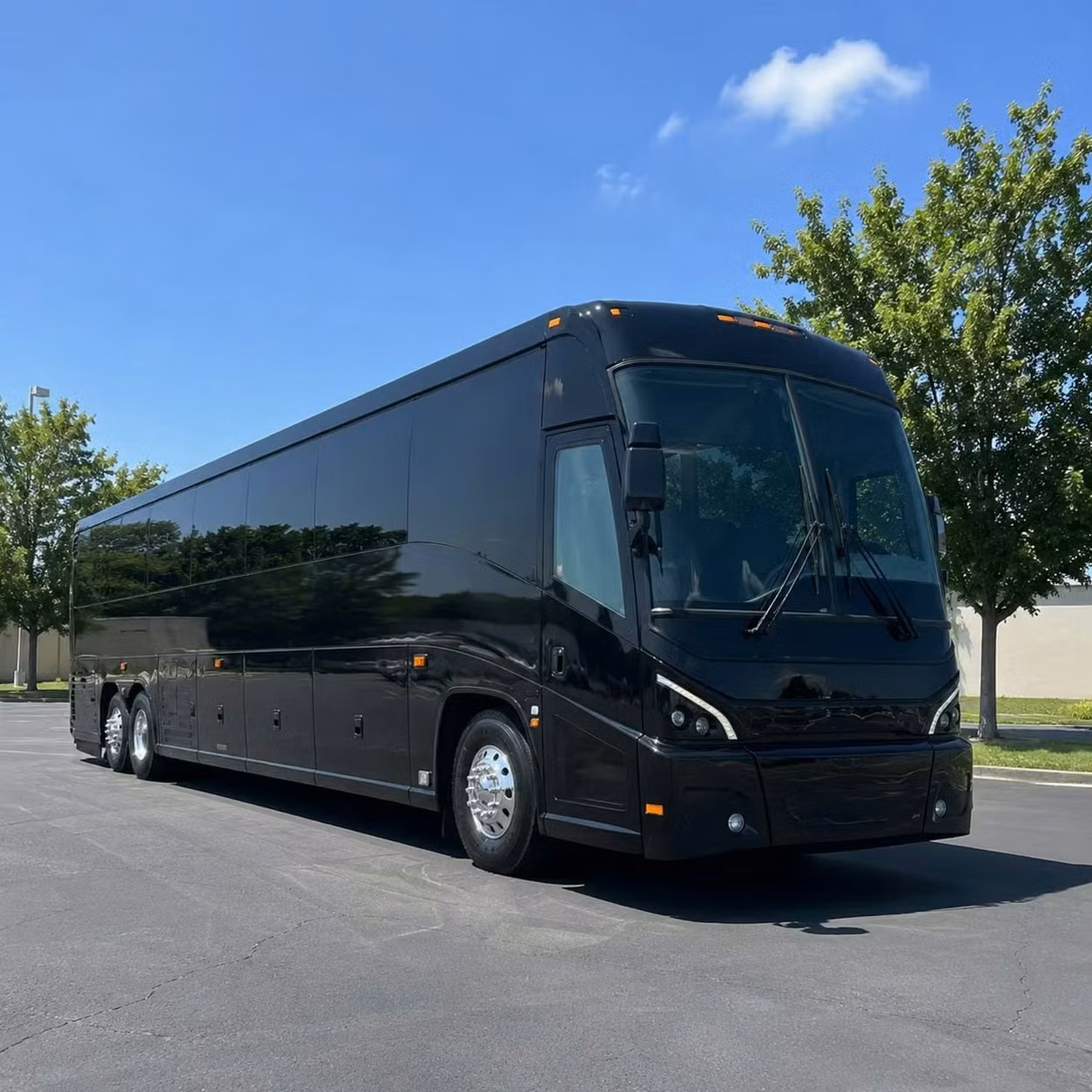 hinesville 56 passenger long distance charter buses with onboard restrooms
