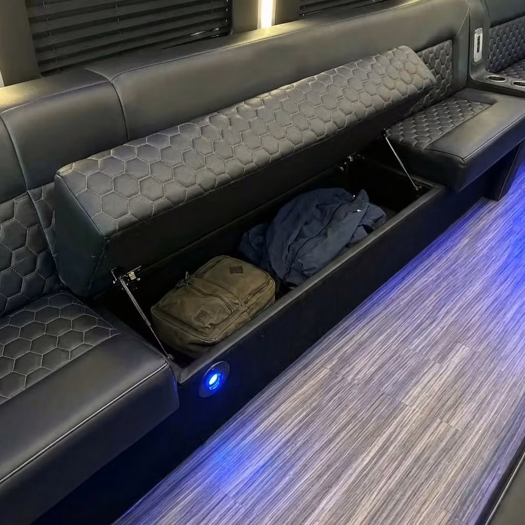 hinesville party bus under seat storage