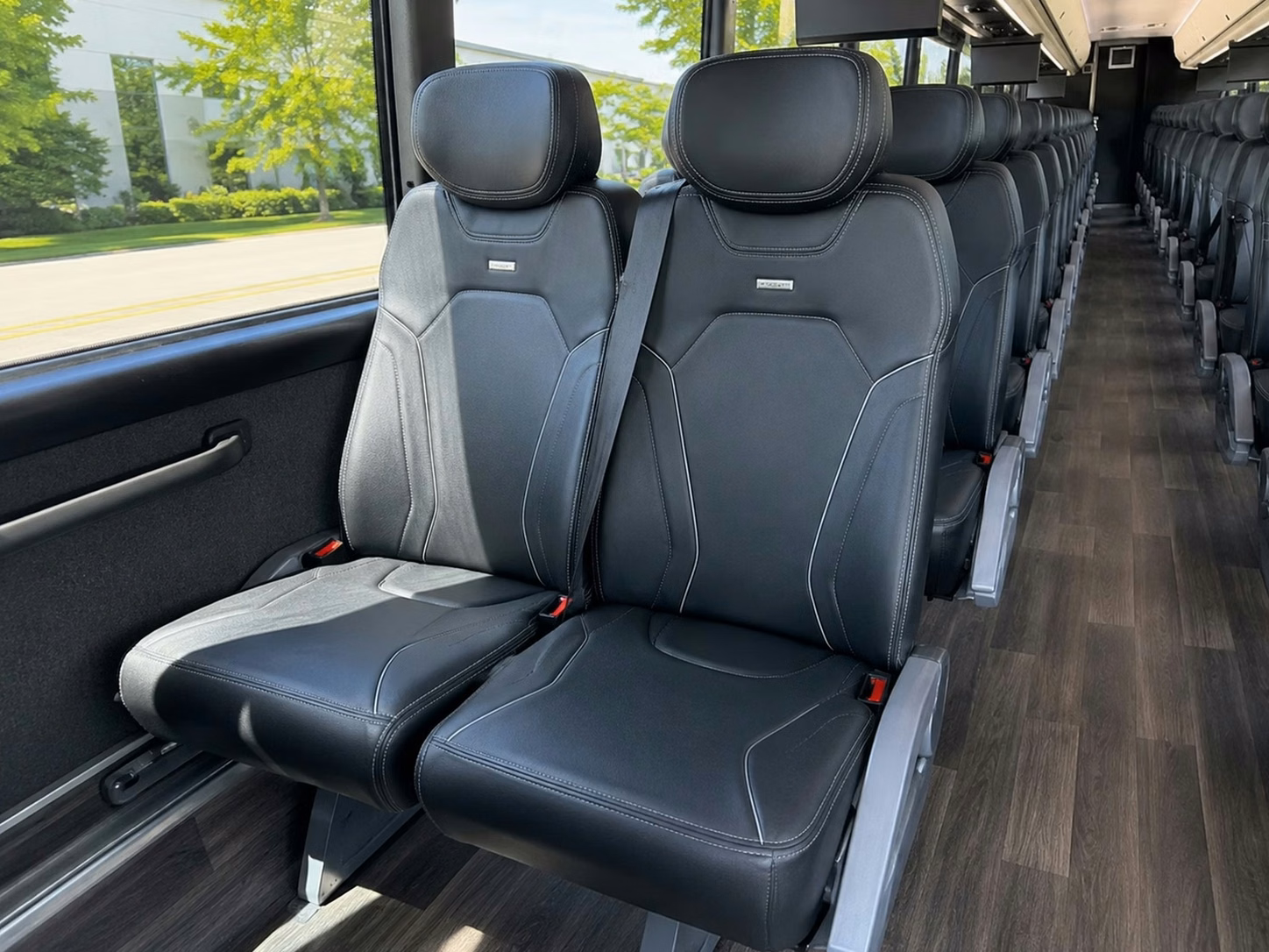 56 passenger charter bus inside